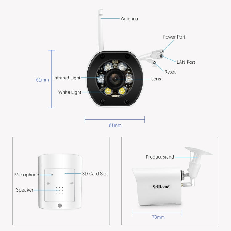 SriHome SH034C 4.0MP AI Humanoid Tracking WiFi Outdoor Surveillance Camera(UK Plug) - Bullet Camera by SriHome | Online Shopping South Africa | PMC Jewellery | Buy Now Pay Later Mobicred