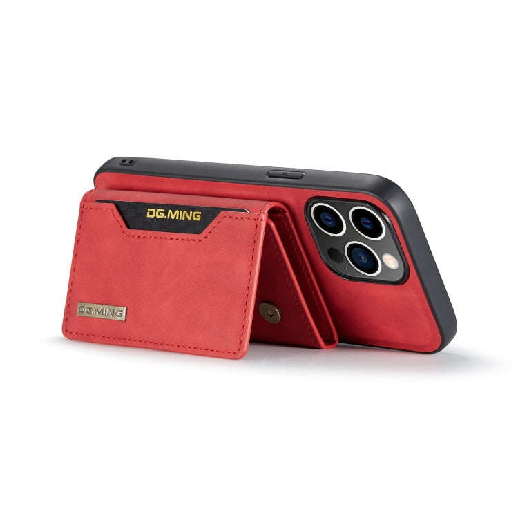 For iPhone 14 Pro Max DG.MING M2 Series 3-Fold Card Bag Leather Case(Red) - free shipping - PMC TechLife - Order now!