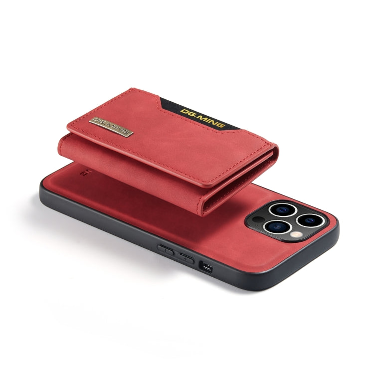 For iPhone 14 Pro Max DG.MING M2 Series 3-Fold Card Bag Leather Case(Red) - free shipping - PMC TechLife - Order now!