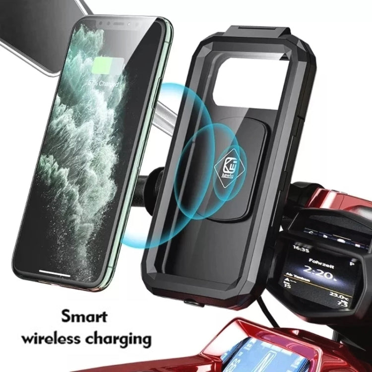 Kewig M18S-A1 Motorcycle / Bicycle Handlebar Wireless Charging Waterproof Box Mobile Phone Holder - free shipping - PMC TechLife - Order now!