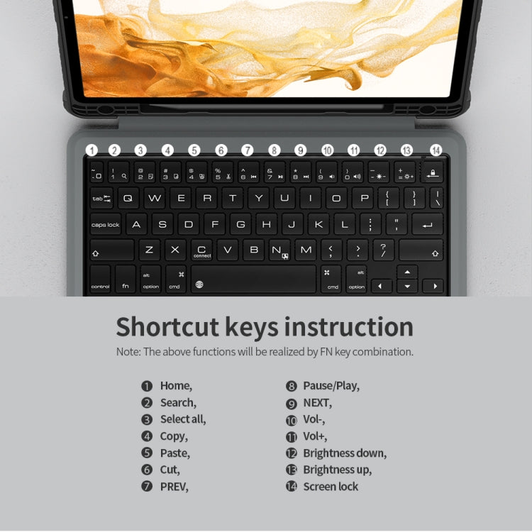 For Samsung Galaxy Tab S8/S8 5G Nillkin Bumper Combo Keyboard Case - Samsung Keyboard by NILLKIN | Online Shopping South Africa | PMC TechLife