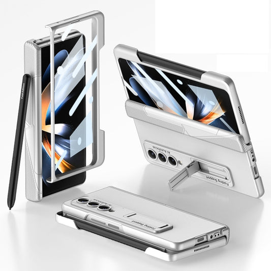 For Samsung Galaxy Z Fold4 GKK Integrated Magnetic Folding Phone Case with Pen Slot(Silver) - Galaxy Z Fold4 5G Cases by GKK | Online Shopping South Africa | PMC Jewellery