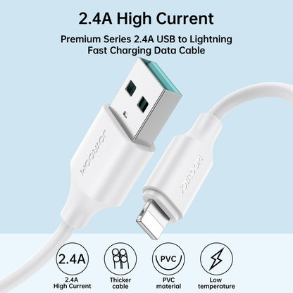 JOYROOM S-UL012A9 2.4A USB to 8 Pin Fast Charging Data Cable, Length:0.25m(White) - Normal Style Cable by JOYROOM | Online Shopping South Africa | PMC Jewellery