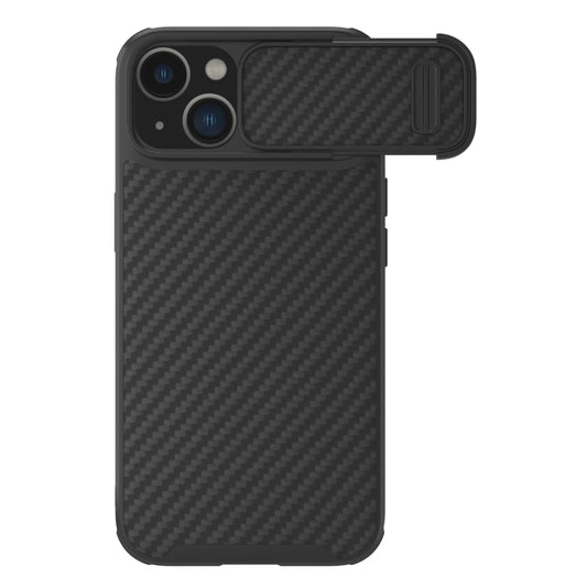 For iPhone 14 NILLKIN Synthetic Fiber Camshield Magnetic Phone Case(Black) - iPhone 14 Cases by NILLKIN | Online Shopping South Africa | PMC Jewellery