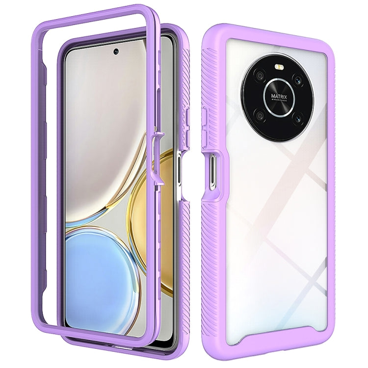 For Honor X9 4G / 5G / Magic 4 Lite Starry Sky Solid Color Shockproof TPU Clear PC Phone Case(Purple) - free shipping - PMC TechLife - Order now!