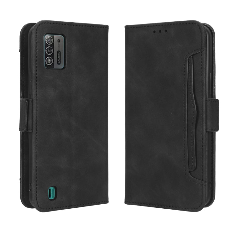 For ZTE Blade A52 Lite Skin Feel Calf Texture Card Slots Leather Phone Case(Black) - ZTE Cases by PMC Jewellery | Online Shopping South Africa | PMC Jewellery