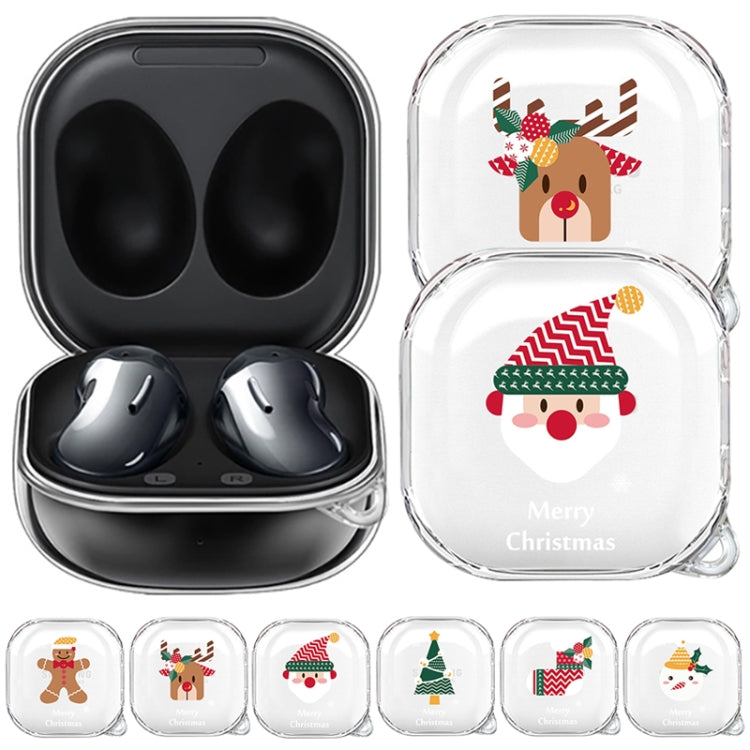 For Samsung Galaxy Buds Live Christmas Transparent TPU Earphone Case(Christmas Socks) - Samsung Earphone Case by PMC Jewellery | Online Shopping South Africa | PMC Jewellery