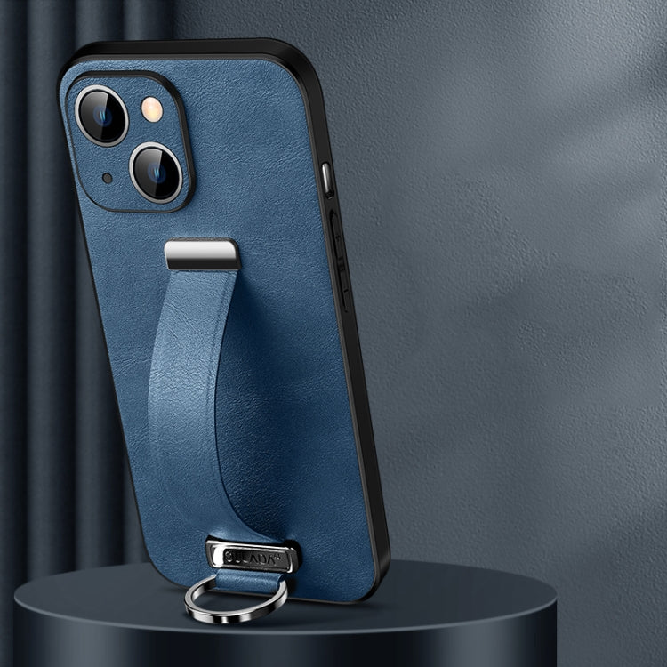 For iPhone 14 Plus SULADA Cool Series PC + Leather Texture Skin Feel Phone Case(Blue) - iPhone 14 Plus Cases by SULADA | Online Shopping South Africa | PMC TechLife | Buy Now Pay Later Mobicred
