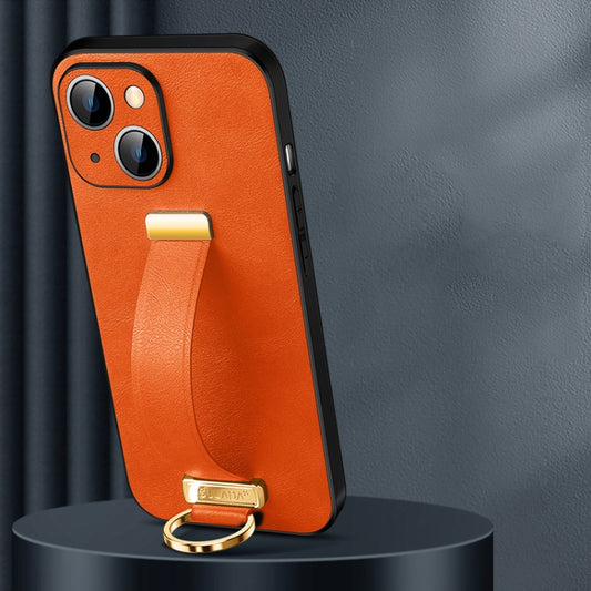For iPhone 14 Plus SULADA Cool Series PC + Leather Texture Skin Feel Phone Case(Orange) - iPhone 14 Plus Cases by SULADA | Online Shopping South Africa | PMC Jewellery