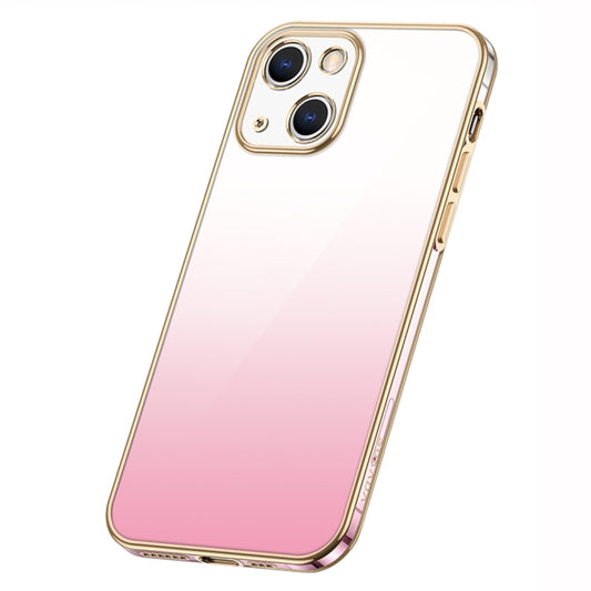 For iPhone 14 Plus SULADA Iridescence Series Plating Transparent Gradient Phone Case(Pink) - iPhone 14 Plus Cases by SULADA | Online Shopping South Africa | PMC Jewellery | Buy Now Pay Later Mobicred