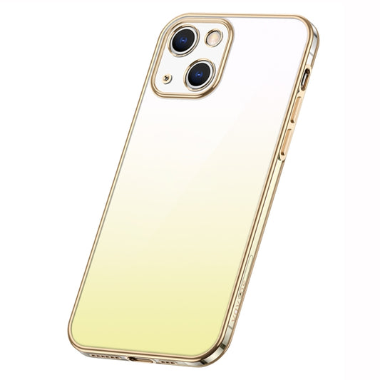 For iPhone 14 Plus SULADA Iridescence Series Plating Transparent Gradient Phone Case(Gold) - iPhone 14 Plus Cases by SULADA | Online Shopping South Africa | PMC Jewellery | Buy Now Pay Later Mobicred