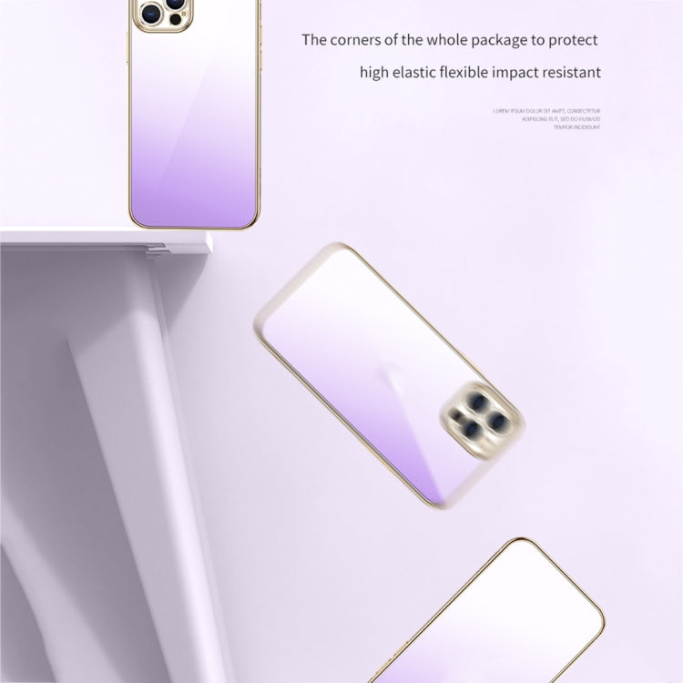 For iPhone 14 Plus SULADA Iridescence Series Plating Transparent Gradient Phone Case(Purple) - iPhone 14 Plus Cases by SULADA | Online Shopping South Africa | PMC Jewellery