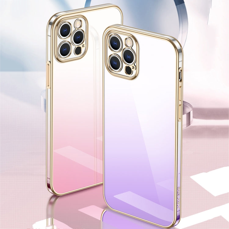 For iPhone 14 Pro SULADA Iridescence Series Plating Transparent Gradient Phone Case(Blue) - iPhone 14 Pro Cases by SULADA | Online Shopping South Africa | PMC Jewellery