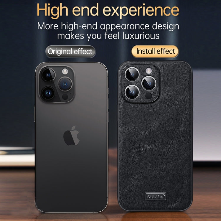 For iPhone 14 Pro SULADA Shockproof TPU + Handmade Leather Phone Case(Green) - iPhone 14 Pro Cases by SULADA | Online Shopping South Africa | PMC TechLife | Buy Now Pay Later Mobicred