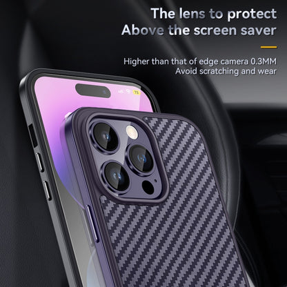 For iPhone 14 Pro Max SULADA Carbon Fiber Textured Shockproof Metal + TPU Frame Case(Silver) - iPhone 14 Pro Max Cases by SULADA | Online Shopping South Africa | PMC Jewellery | Buy Now Pay Later Mobicred