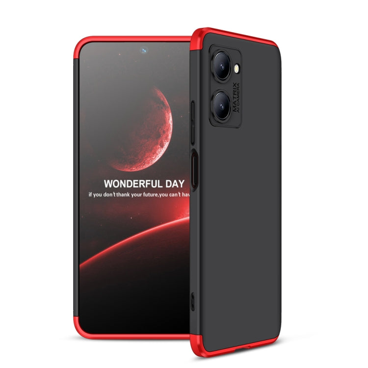 For Realme C33 GKK Three Stage Splicing Full Coverage PC Phone Case(Black Red) - Realme Cases by GKK | Online Shopping South Africa | PMC Jewellery