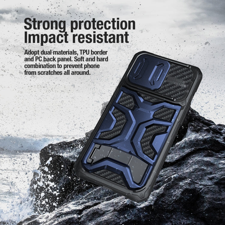 For iPhone 14 Pro NILLKIN Sliding Camera Cover Design TPU + PC Phone Case(Blue) - free shipping - PMC TechLife - Order now!