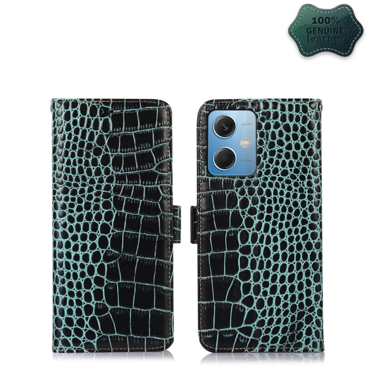 For Xiaomi Redmi Note 12 China Crocodile Top Layer Cowhide Leather Phone Case(Green) - Note 12 Cases by PMC TechLife | Online Shopping South Africa | PMC TechLife