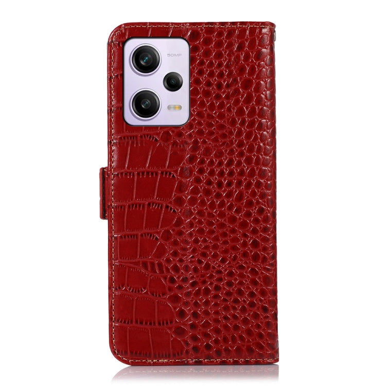 For Xiaomi Redmi Note 12 Pro 5G China Crocodile Top Layer Cowhide Leather Phone Case(Red) - Note 12 Pro Cases by PMC TechLife | Online Shopping South Africa | PMC TechLife