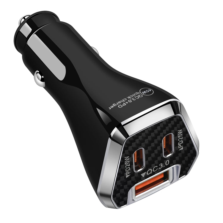 ACC-319PD 45W USB+Dual Type-C Fast Charge Car Charger(Black) - Car Charger by PMC Jewellery | Online Shopping South Africa | PMC Jewellery