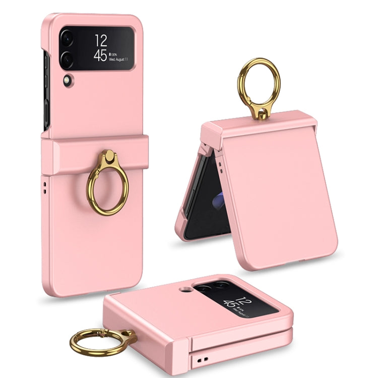 For Samsung Galaxy Z Flip4 GKK Ultrathin Hinge Full Coverage Phone Case with Ring Holder(Pink) - Galaxy Z Flip4 5G Cases by GKK | Online Shopping South Africa | PMC Jewellery