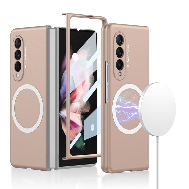 For Samsung Galaxy Z Fold3 5G GKK MagSafe Ultrathin Integrated Shockproof Protective Phone Case(Rose Gold) - Galaxy Phone Cases by GKK | Online Shopping South Africa | PMC Jewellery