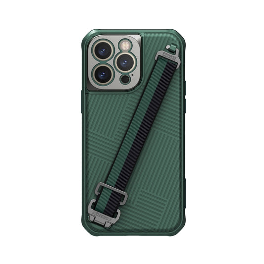 For iPhone 14 Pro Max NILLKIN Full Coverage Phone Case with Wrist Strap(Green) - iPhone 14 Pro Max Cases by NILLKIN | Online Shopping South Africa | PMC Jewellery
