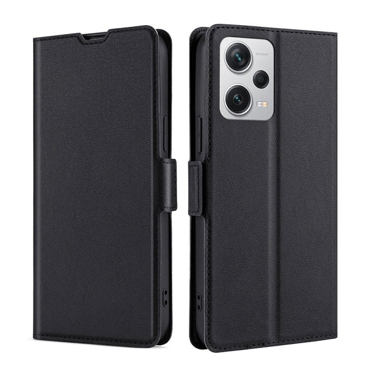 For Xiaomi Redmi Note 12 Pro+ China Ultra-thin Voltage Side Buckle Horizontal Flip Leather Phone Case(Black) - Xiaomi Cases by PMC TechLife | Online Shopping South Africa | PMC TechLife | Buy Now Pay Later Mobicred