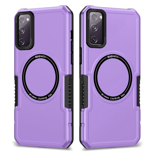 For Samsung Galaxy S20 FE MagSafe Shockproof Armor Phone Case(Purple) - Galaxy S20 FE Cases by PMC Jewellery | Online Shopping South Africa | PMC Jewellery