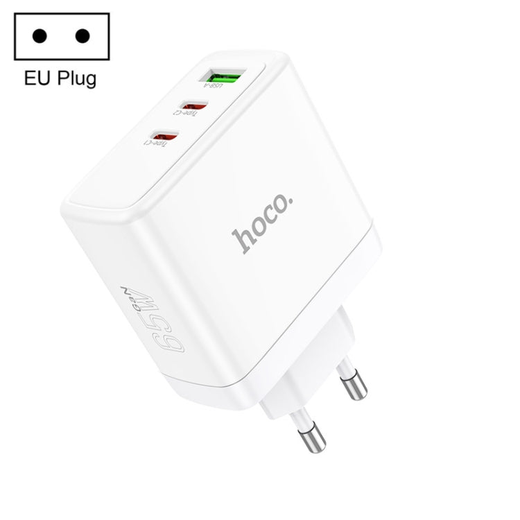 hoco N30 Glory PD 65W USB+ Dual USB-C/Type-C Interface Fast Charge Charger, EU Plug(White) - USB Charger by hoco | Online Shopping South Africa | PMC Jewellery