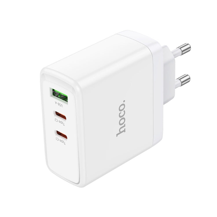 hoco N30 Glory PD 65W USB+ Dual USB-C/Type-C Interface Fast Charge Charger, EU Plug(White) - USB Charger by hoco | Online Shopping South Africa | PMC Jewellery