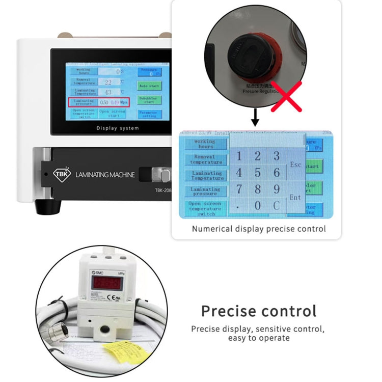 TBK 208M 3 in 1 Mini LCD Touch Screen Vacuum Laminating Bubble Remover Machine, Plug:US Plug - Defoaming Equipment by TBK | Online Shopping South Africa | PMC Jewellery