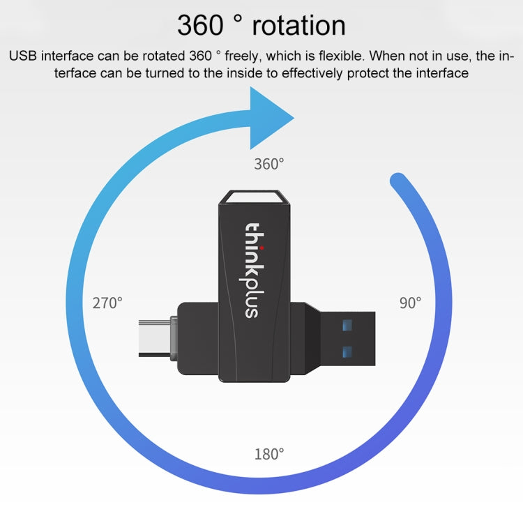 Lenovo Thinkplus MU252 USB 3.1 + USB-C / Type-C Flash Drive, Memory:64GB - USB Flash Drives by Lenovo | Online Shopping South Africa | PMC Jewellery