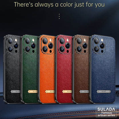 For iPhone 14 SULADA Invisible Bracket Leather Back Cover Phone Case(Blue) - iPhone 14 Cases by SULADA | Online Shopping South Africa | PMC Jewellery