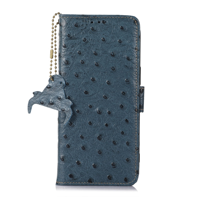 For Xiaomi 13 Ostrich Pattern Genuine Leather RFID Phone Case(Blue) - 13 Cases by PMC TechLife | Online Shopping South Africa | PMC TechLife