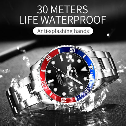 OCHSTIN 7019E Multifunctional Quartz Waterproof Luminous Steel Strap Men Watch(Blue Red+Silver) - Metal Strap Watches by OCHSTIN | Online Shopping South Africa | PMC Jewellery | Buy Now Pay Later Mobicred