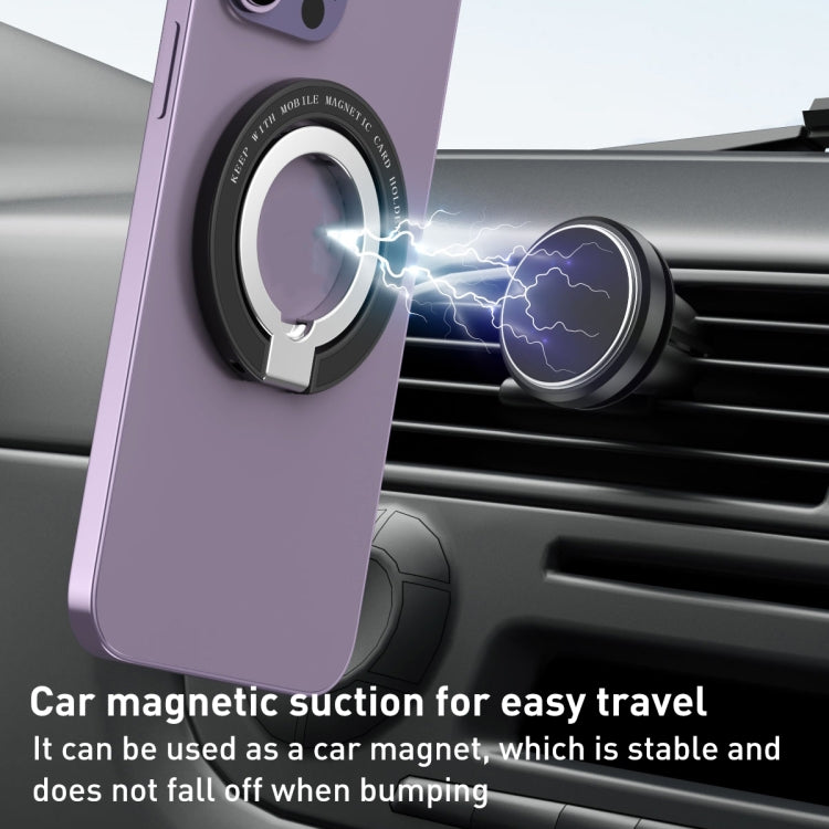 Car Magnetic Dual Axis Ring Phone Holder(Frosted Purple) - Ring Holder by PMC Jewellery | Online Shopping South Africa | PMC Jewellery