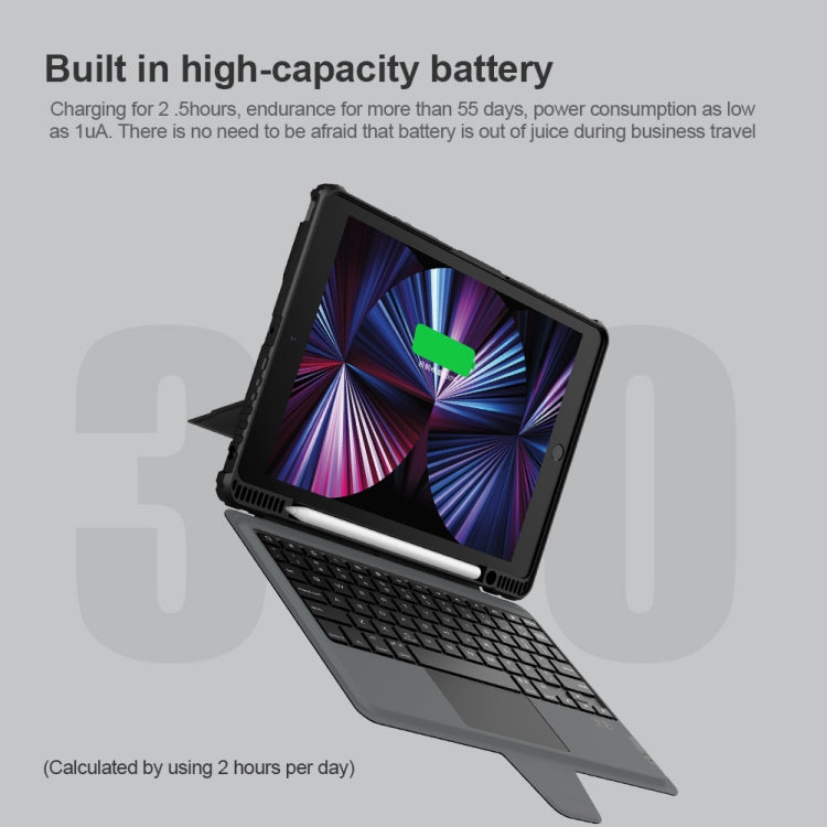 For iPad 10.2 2019/2020/2021 Nillkin Bumper Combo 6 Row Keys Keyboard Case - Universal by NILLKIN | Online Shopping South Africa | PMC TechLife