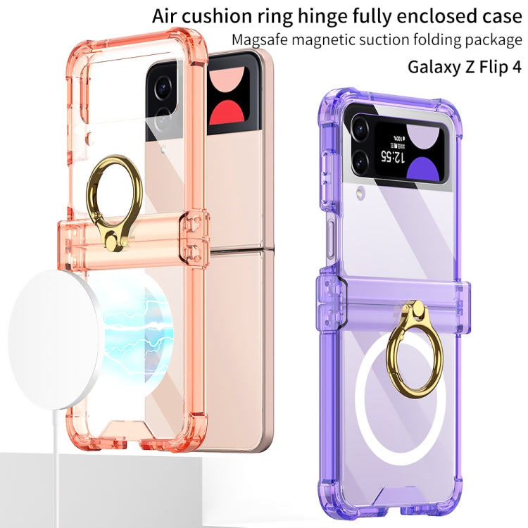 For Samsung Galaxy Z Flip4 GKK MagSafe Airbag Hinge Shockproof Phone Case with Ring Holder(Purple) - Galaxy Z Flip4 5G Cases by GKK | Online Shopping South Africa | PMC Jewellery