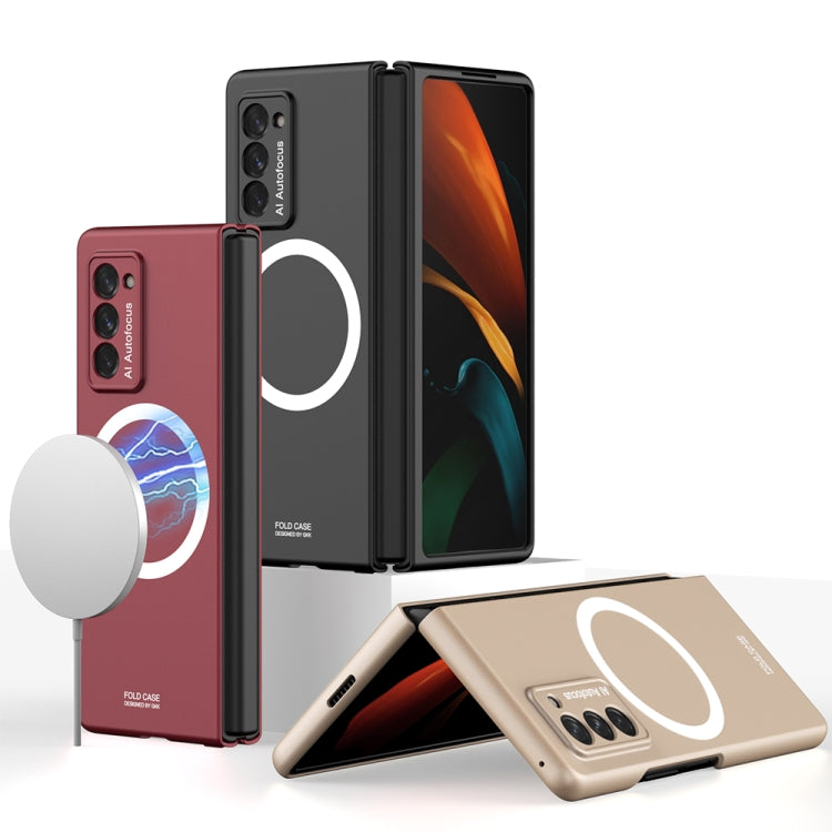 For Samsung Galaxy Z Fold2 5G GKK Ultrathin MagSafe Full Coverage Shockproof Protective Phone Case(Wine Red) - Galaxy Phone Cases by GKK | Online Shopping South Africa | PMC Jewellery