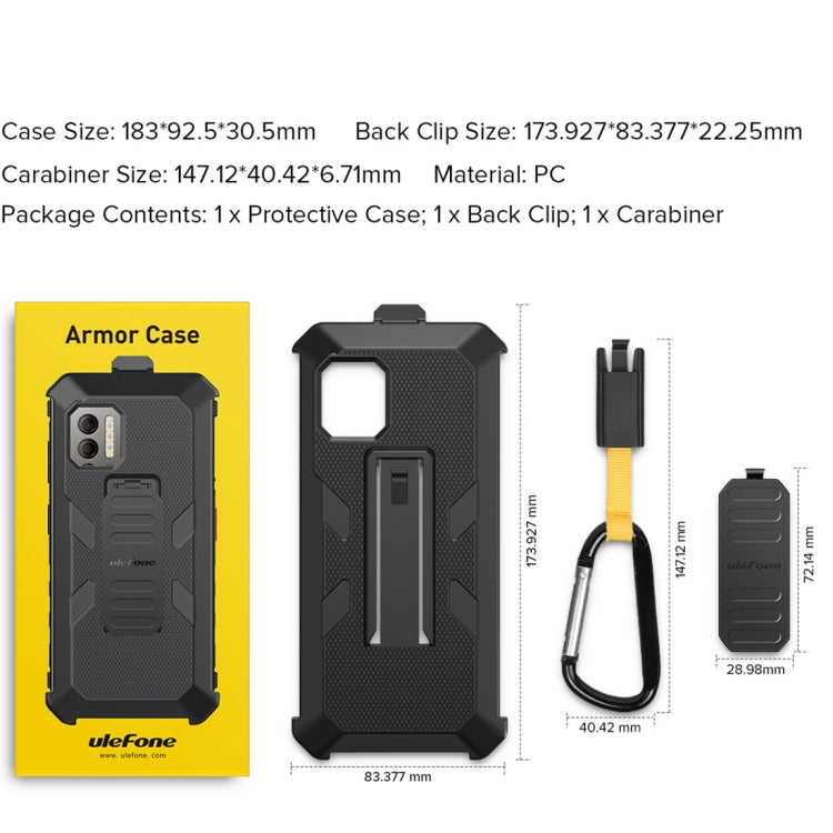 For Ulefone Power Armor X11 Pro Ulefone Back Clip Phone Case with Carabiner(Black) - Ulefone Cases by Ulefone | Online Shopping South Africa | PMC Jewellery