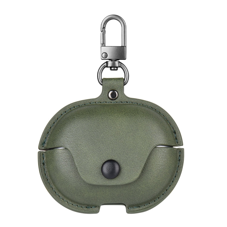 For Huawei FreeBuds Pro 2 Business Leather Earphone Protective Case with Hook(Green) - Huawei Earphone Case by PMC TechLife | Online Shopping South Africa | PMC TechLife
