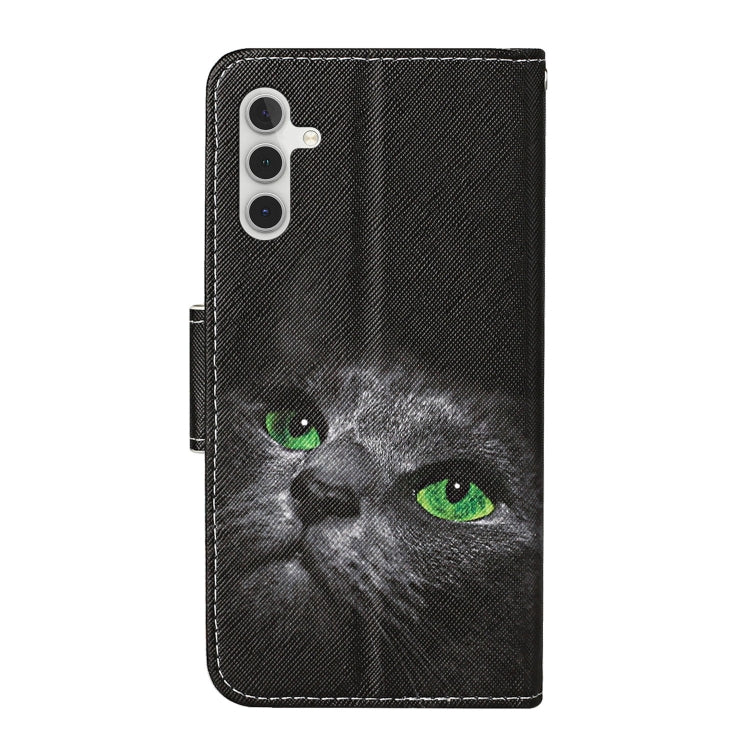For Samsung Galaxy A34 Colored Drawing Pattern Leather Phone Case(Black Cat) - free shipping - PMC TechLife - Order now!