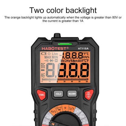 HABOTEST HT118A Handheld Double Backlight High-precision Automatic Digital Multimeter - Digital Multimeter by HABOTEST | Online Shopping South Africa | PMC Jewellery | Buy Now Pay Later Mobicred