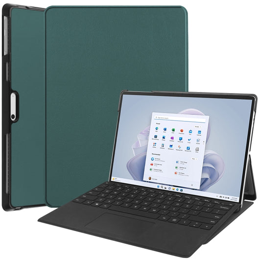 For Microsoft Surface Pro 9 Custer Pure Color Holder Leather Tablet Case(Green) - Microsoft by PMC Jewellery | Online Shopping South Africa | PMC Jewellery