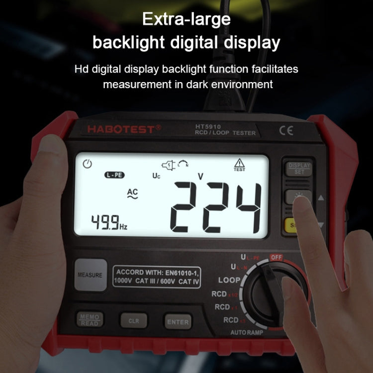 HABOTEST HT5910 Leakage Switch & Loop Resistance Tester - free shipping - PMC TechLife - Order now!