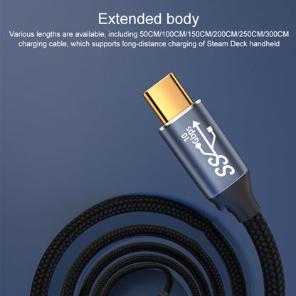 For Steam Deck Gen 100W USB-C/Type-C Male to USB-C/Type-C Female Stereo Curved Extension Cable, Length:3m - Accessories by PMC Jewellery | Online Shopping South Africa | PMC Jewellery