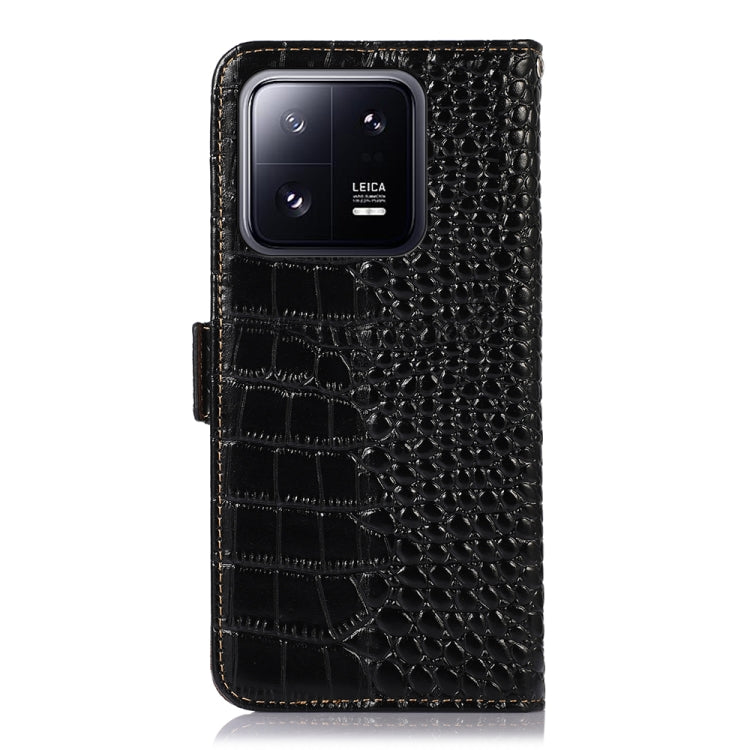 For Xiaomi 13 Pro Crocodile Top Layer Cowhide Leather Phone Case(Black) - 13 Pro Cases by PMC TechLife | Online Shopping South Africa | PMC TechLife