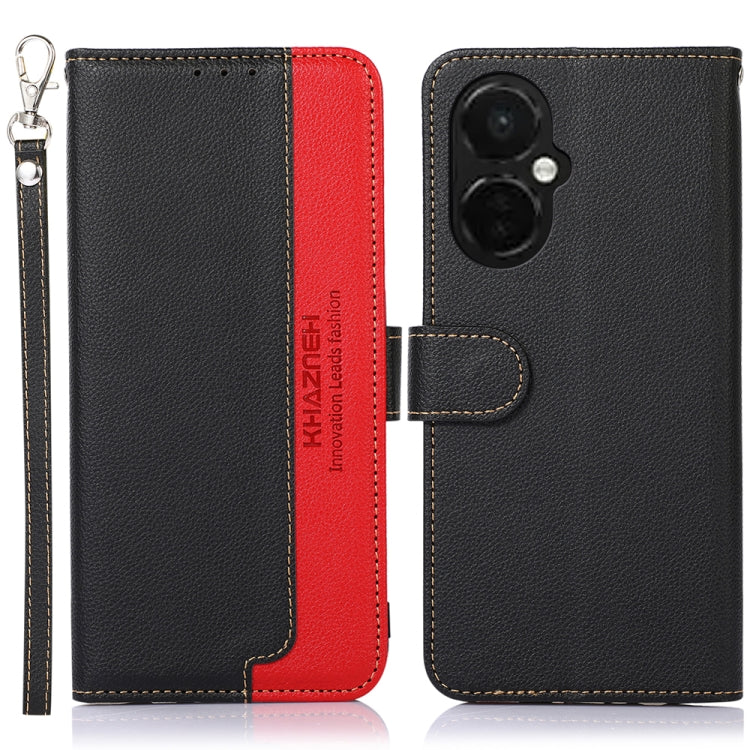 For OnePlus Nord CE 3 Lite KHAZNEH Litchi Texture Leather RFID Phone Case(Black) - OnePlus Cases by PMC Jewellery | Online Shopping South Africa | PMC Jewellery