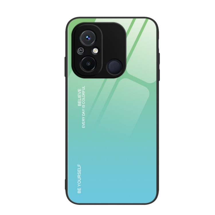 For Xiaomi Redmi 12C Gradient Color Glass Phone Case(Green Cyan) - free shipping - PMC TechLife - Order now!